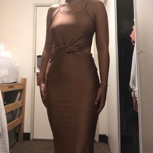 Nude midi dress